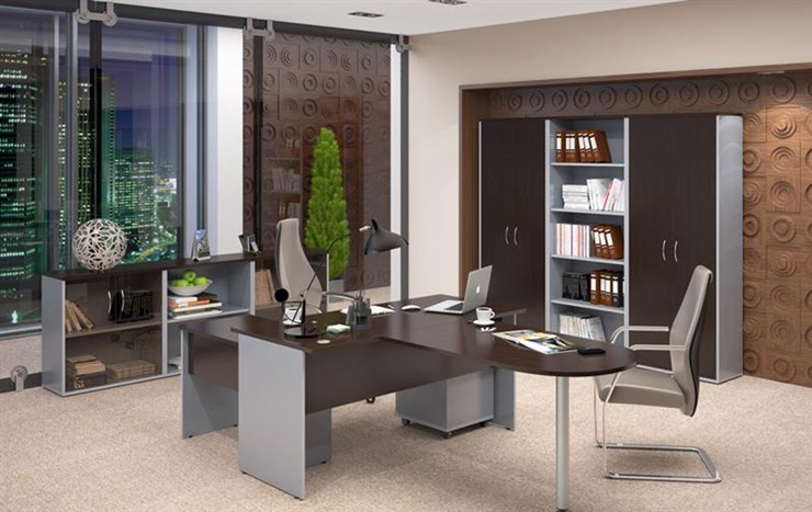 Офисный набор мебели IMAGO три стола, 2 шкафа, стеллаж, тумба во Владикавказе - изображение 3